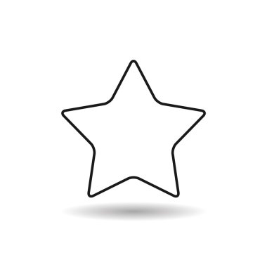 yuvarlak köşeleri siyah web simgesi ile yıldız