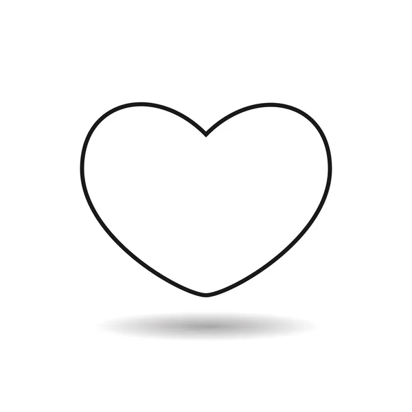 Coração preto plana web ícone aplicativo móvel — Vetor de Stock