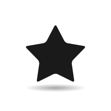 yuvarlak köşeleri siyah web simgesi ile yıldız