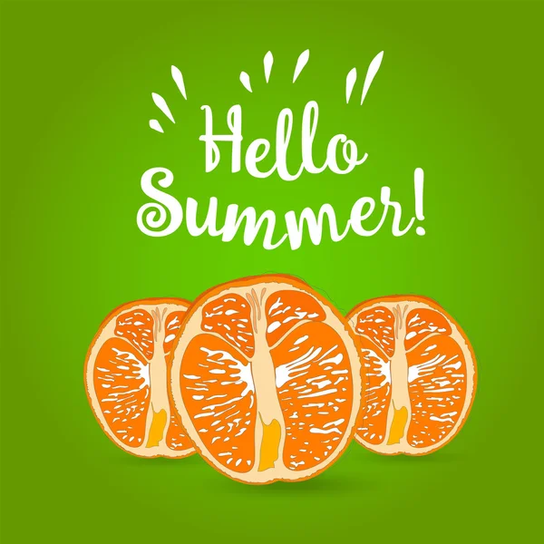 Hola naranja de verano — Vector de stock