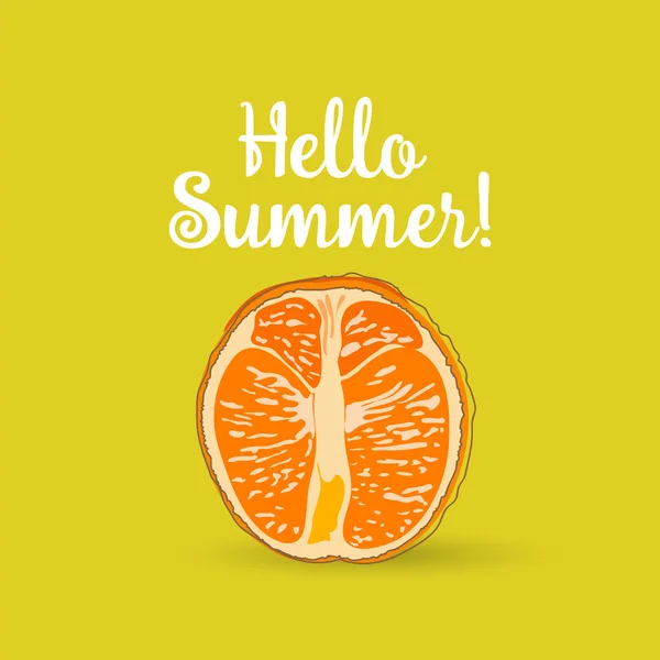 Hola naranja de verano — Vector de stock