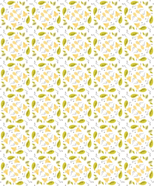 Seamless yellow autumn pattern light background — Stock Vector