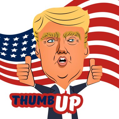 03 Ağustos 2016 Donald Trump başparmak çizgi film