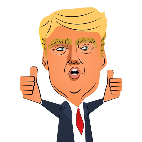 August 10, 2016: Donald Trump thumb up — Stock Vector