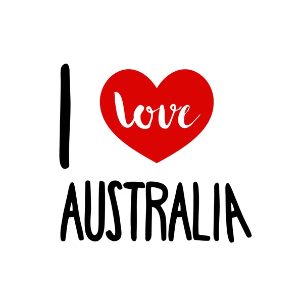 Ich liebe australien — Stockvektor