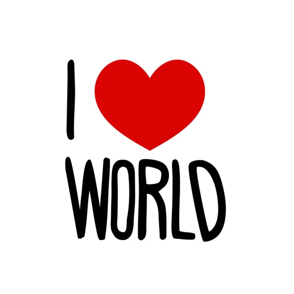 I love world — Stock Vector