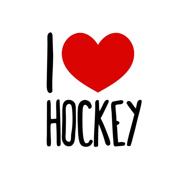 Me encanta el hockey — Archivo Imágenes Vectoriales