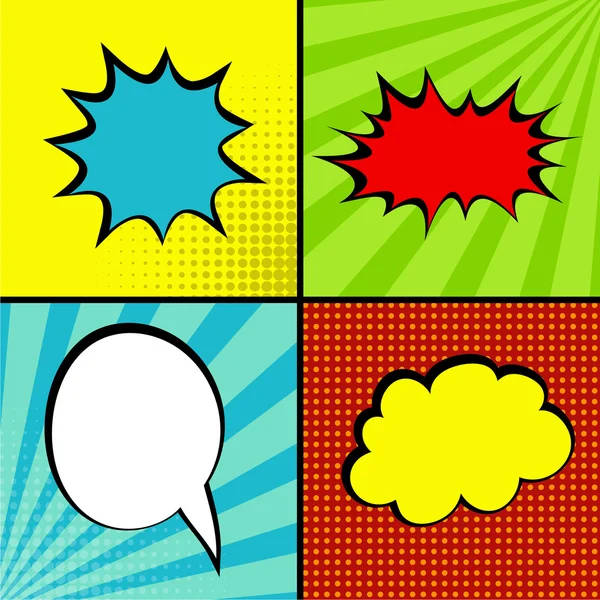 Set comic sound effects pop art — Stock Vector