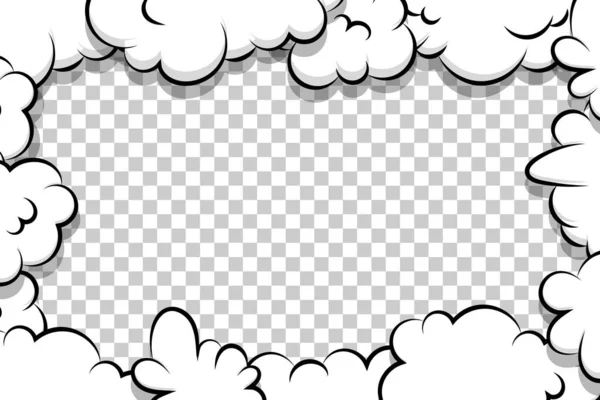 Plantilla de nube artoon puff sobre fondo transparente — Vector de stock