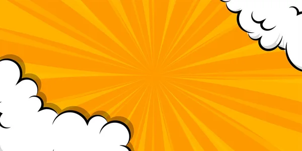 Nube de soplo de dibujos animados fondo amarillo para texto — Vector de stock