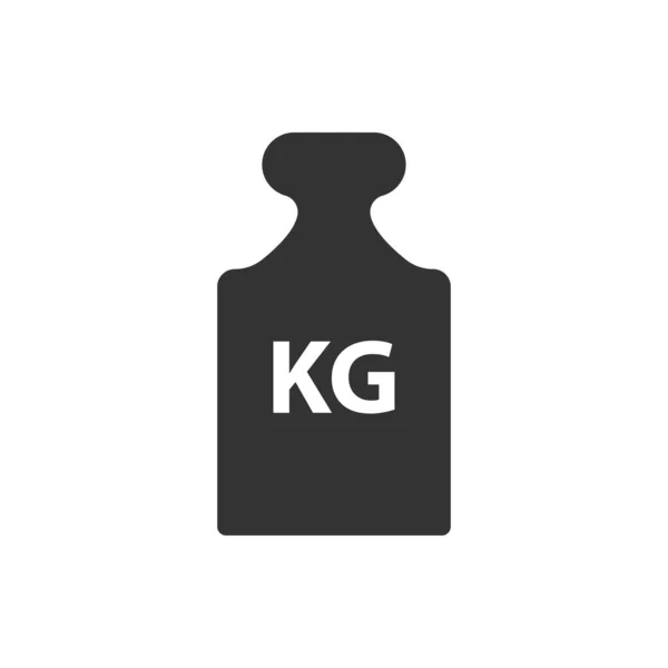 Peso Kg masa negro icono plano simple — Vector de stock