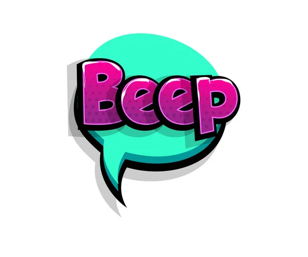 Comic testo beep beep logo effetti sonori — Vettoriale Stock