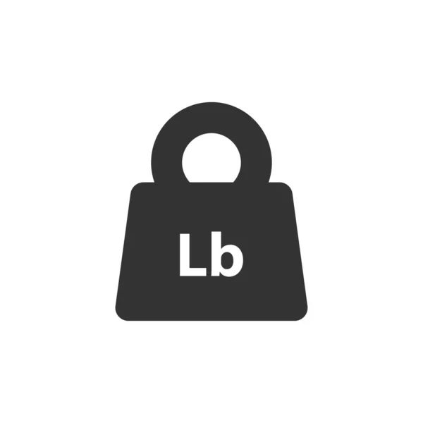 Lb, Lbs peso masa negro simple icono plano — Vector de stock