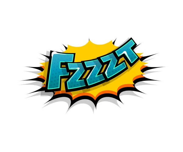 Tegneserie tekst fzzzt, fzz logo lydeffekter – Stock-vektor
