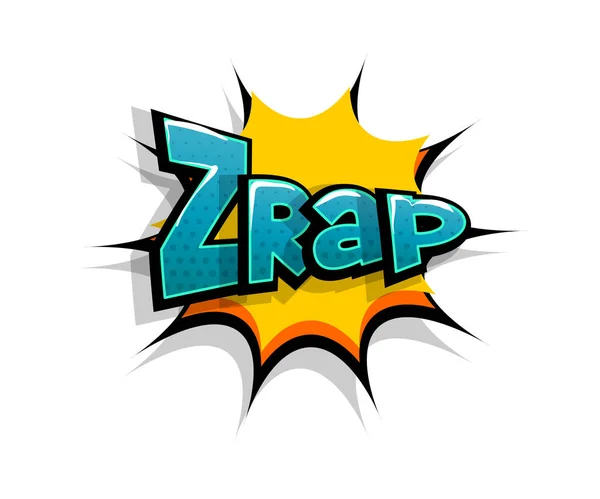Texto cómico zrap, efectos de sonido del logotipo zap — Vector de stock