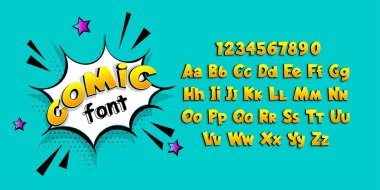 Çizgi roman pop sanat süper kahraman yazı tipi