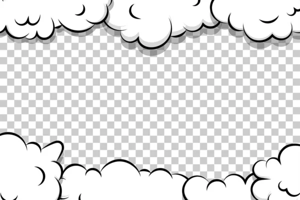 Plantilla de nube artoon puff sobre fondo transparente — Vector de stock