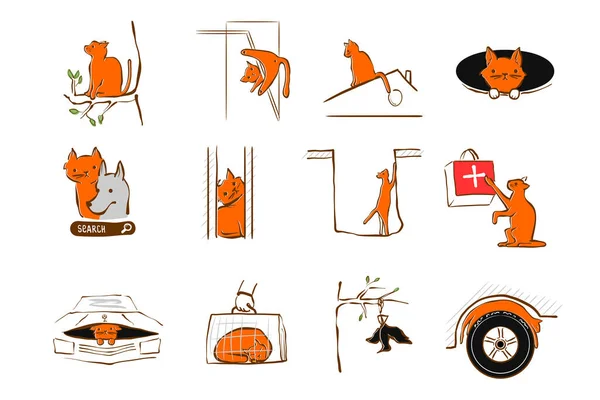 Diseño de ilustración vectorial para servicio de rescate de mascotas — Vector de stock