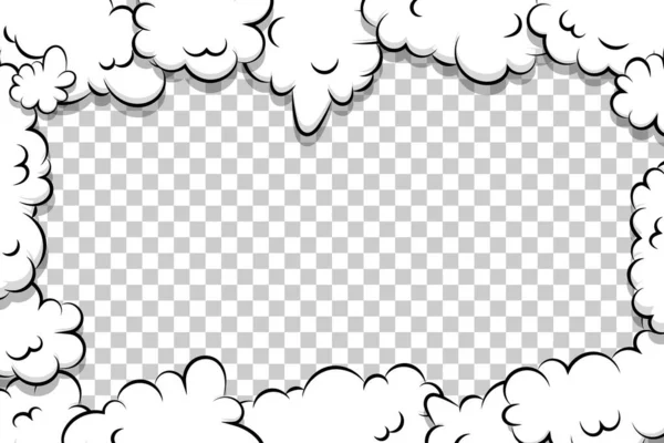 Plantilla de nube artoon puff sobre fondo transparente — Vector de stock