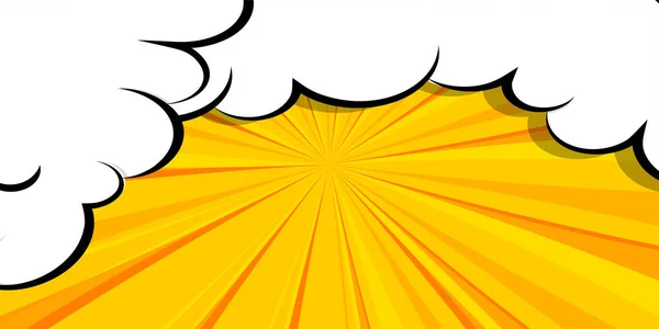 Cartoon puff wolke gelb hintergrund für text — Stockvektor
