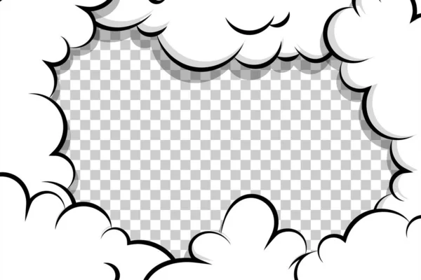 Plantilla de nube artoon puff sobre fondo transparente — Vector de stock