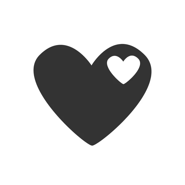 Vector icono dos corazones — Vector de stock