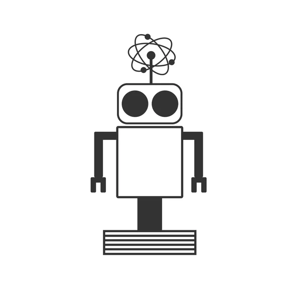 Ikoner silhuetten av robot — Stock vektor