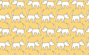 Dikişsiz desen köpek yürüyen Doodle stil vektör