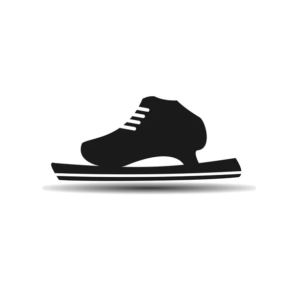 Vector icon running ice skates with shadow — Stock Vector