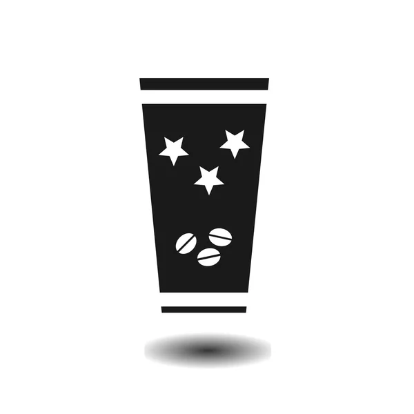 Tazza di carta per caffè con bevanda monocromatica calda — Vettoriale Stock