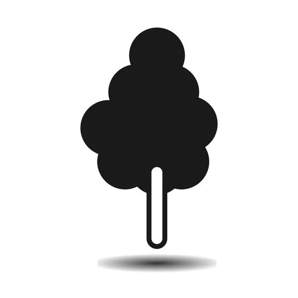 Schwarzer Baum flach — Stockvektor