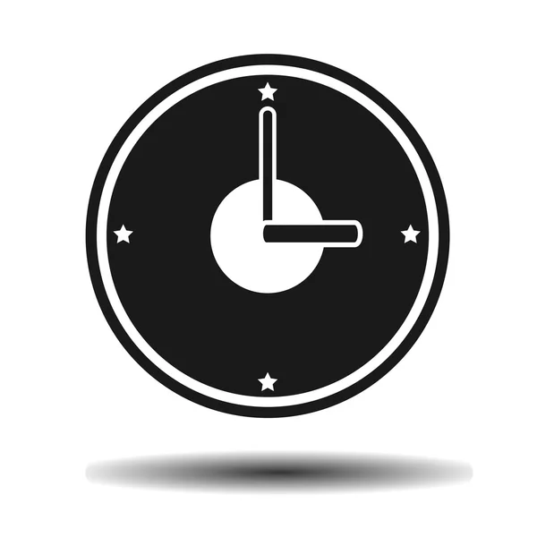 Reloj de pared negro moderno plano — Vector de stock