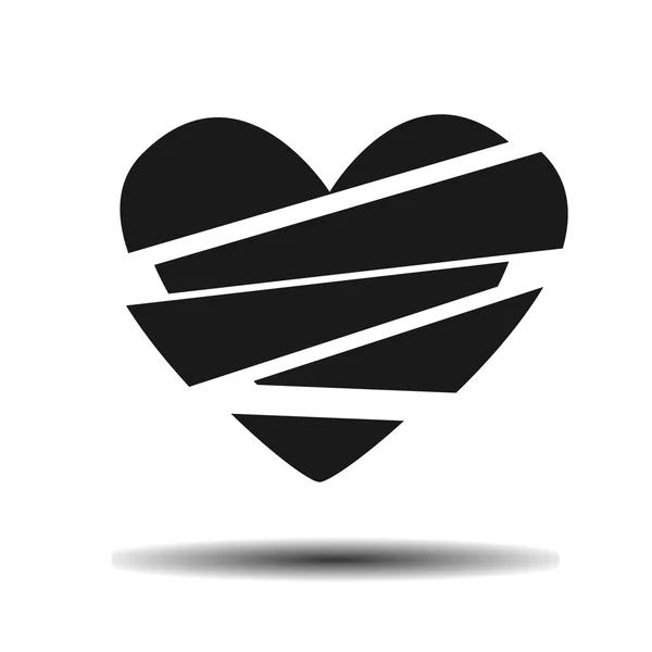 Broken heart flat — Stock Vector