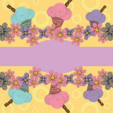 Renkli Kartpostal renkli dondurma koni