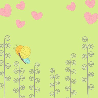 Doodle tarzı, yaz bahar çiçek arka plan