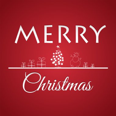 kırmızı bir arka plan üzerinde Noel tebrik kartı