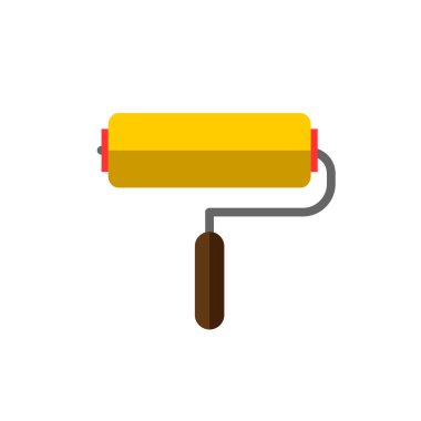 Beyaz arka planda düz boya silindiri