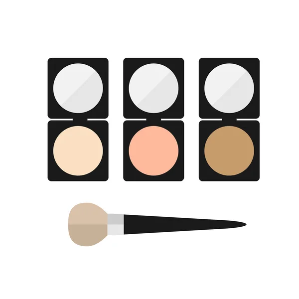 Maquillaje mineral polvo plano icono — Vector de stock