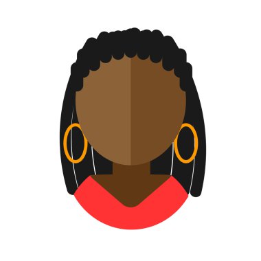 Afrikalı-Amerikalı kadın düz simgesi avatar