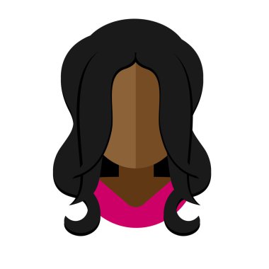 siyah kadın düz simgesi avatar