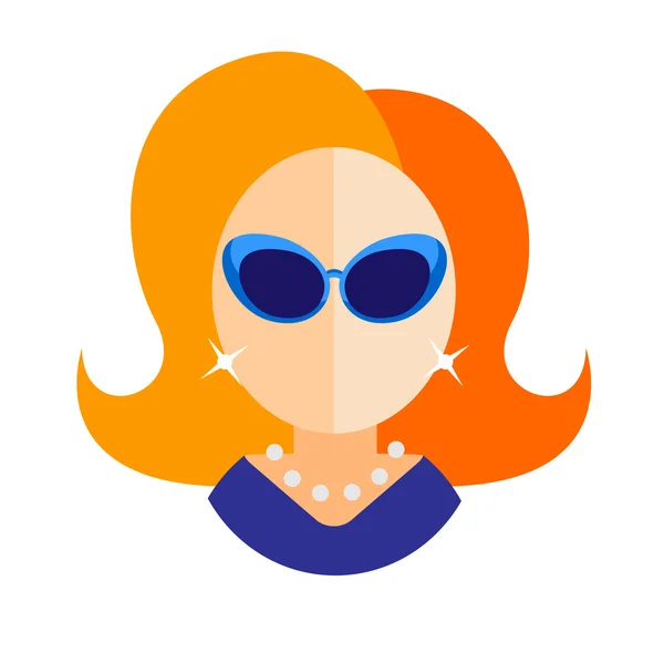 Blond kvinna platt ikon avatar — Stock vektor