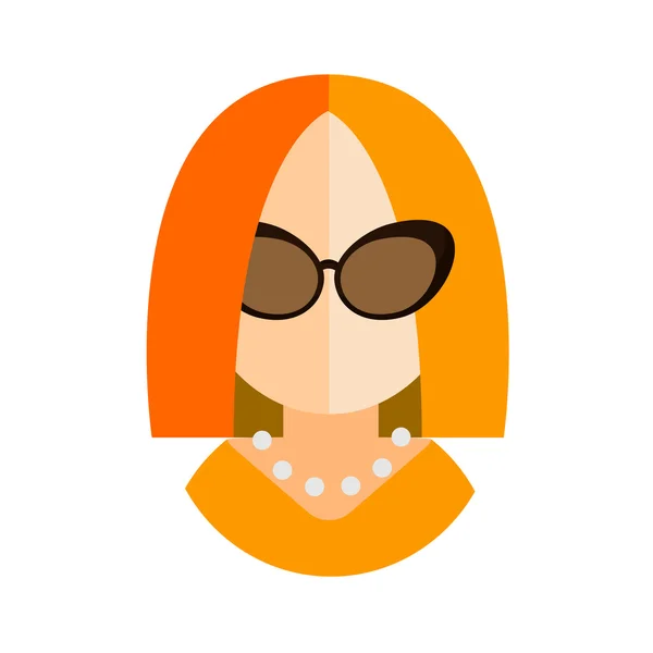 Blonde vrouw platte pictogram avatar — Stockvector
