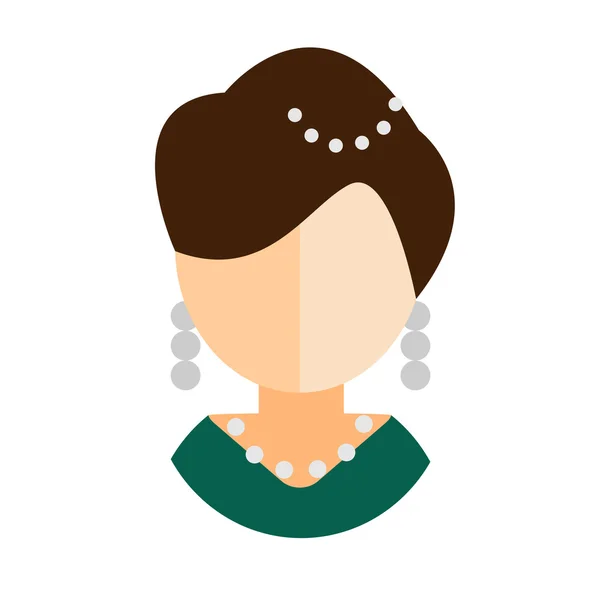 Brunette vrouw platte pictogram avatar — Stockvector