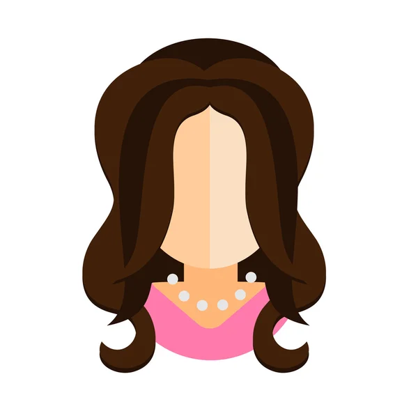 Brunette vrouw platte pictogram avatar — Stockvector