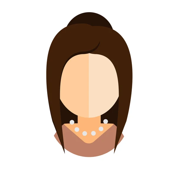 Morena mujer plana icono avatar — Vector de stock