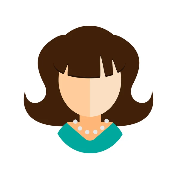 Brunette vrouw platte pictogram avatar — Stockvector