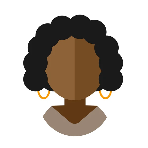 Femme afro-américaine avatar icône plat — Image vectorielle