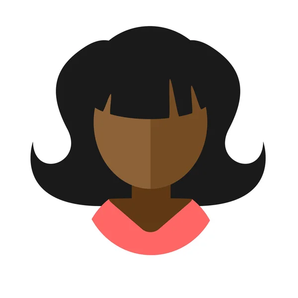 Africano-americano mulher plana ícone avatar —  Vetores de Stock