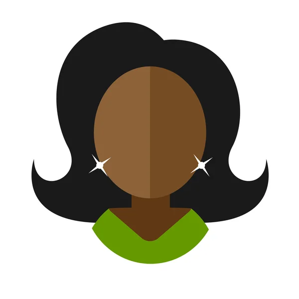 Afro-Amerikaanse vrouw platte pictogram avatar — Stockvector