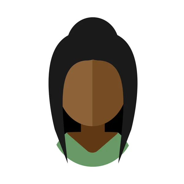 Schwarze Frau flache Ikone Avatar — Stockvektor